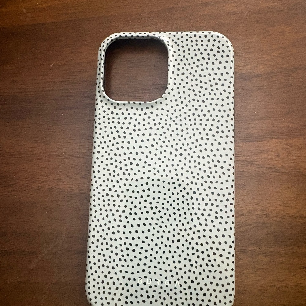 BURGA I Phone Cover Case 14 Pro Max Green Black Polka Dot Cute Preppy